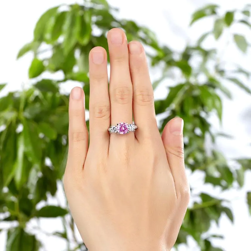 2 Carat Fancy Pink Created Diamond Vintage Style Ring - Image 6