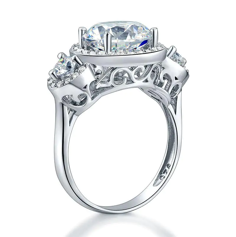 Three-Stone Vintage Victorian Art Deco 3.5 Ct Ring - Image 3