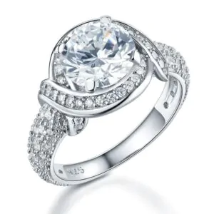 Vintage Style Art Deco Sterling Silver Promise Ring
