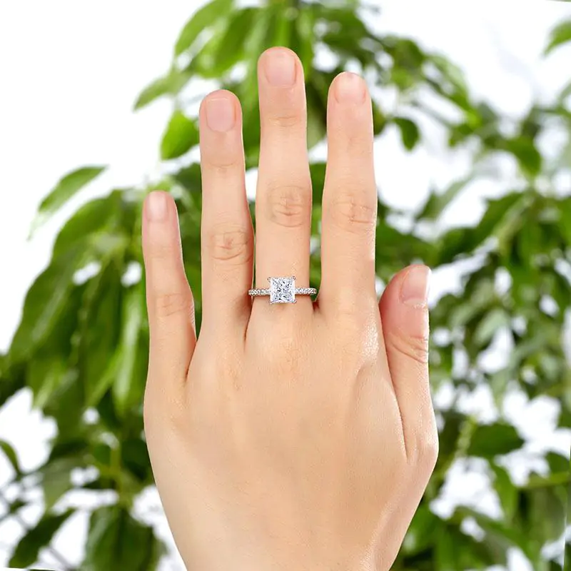 1.5 Ct Princess Cut Created Diamond Ring - Image 8