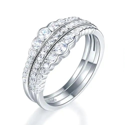 Solid 925 Sterling Silver Ring Set 3-Pieces - Image 3