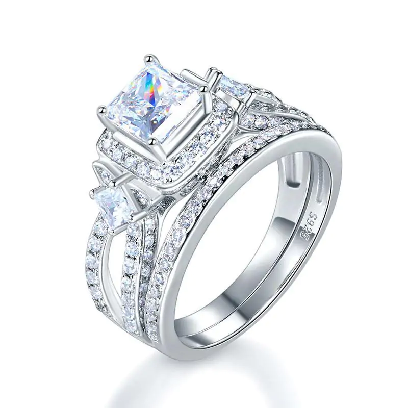 Princess Cut 925 Sterling Silver Ring - Image 4