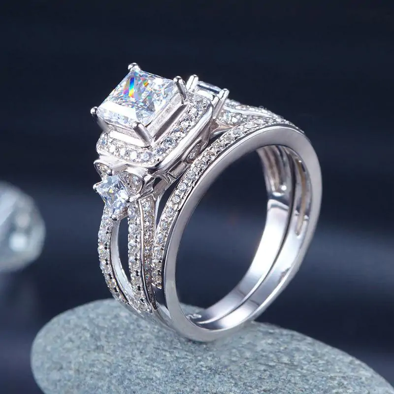 Princess Cut 925 Sterling Silver Ring - Image 5