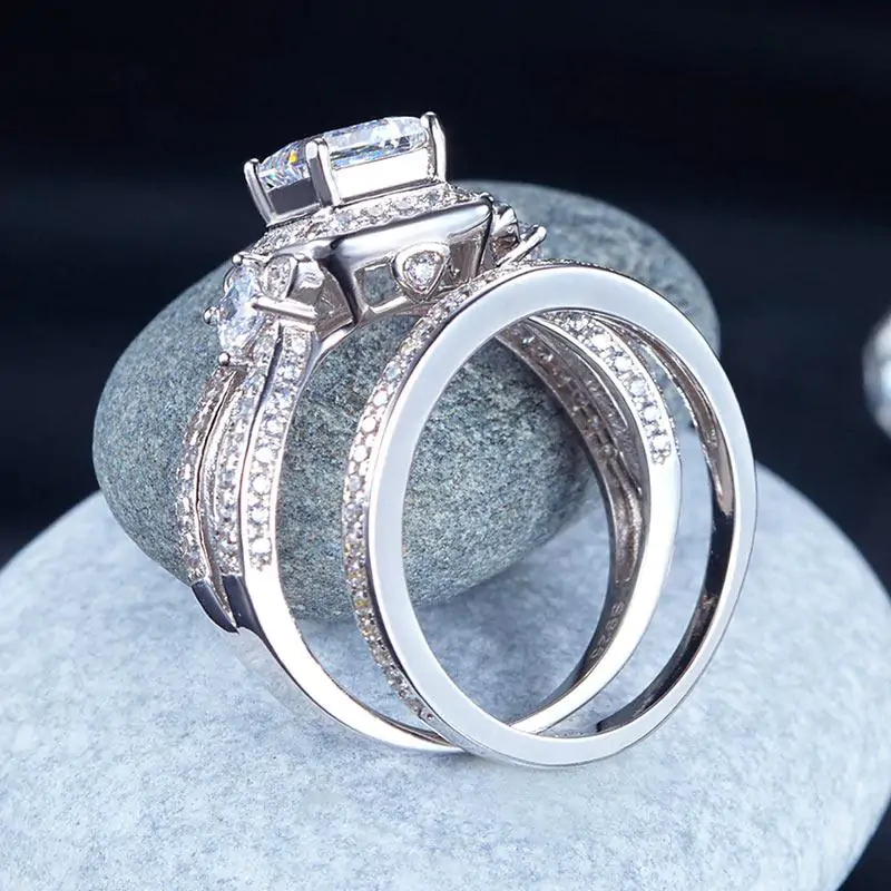Princess Cut 925 Sterling Silver Ring - Image 7