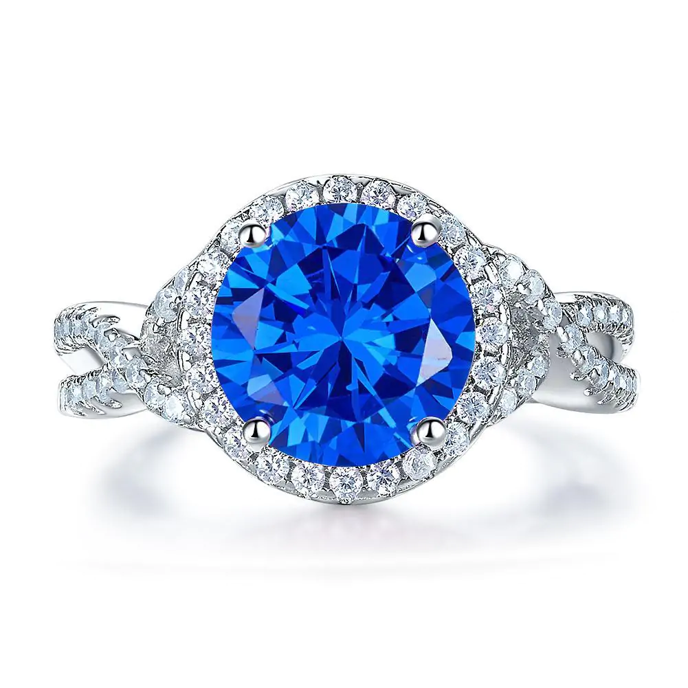 3 Carat Navy Blue Stone Ring - Image 3