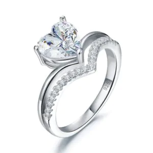 2 Carat Heart Cut Created Diamond Ring