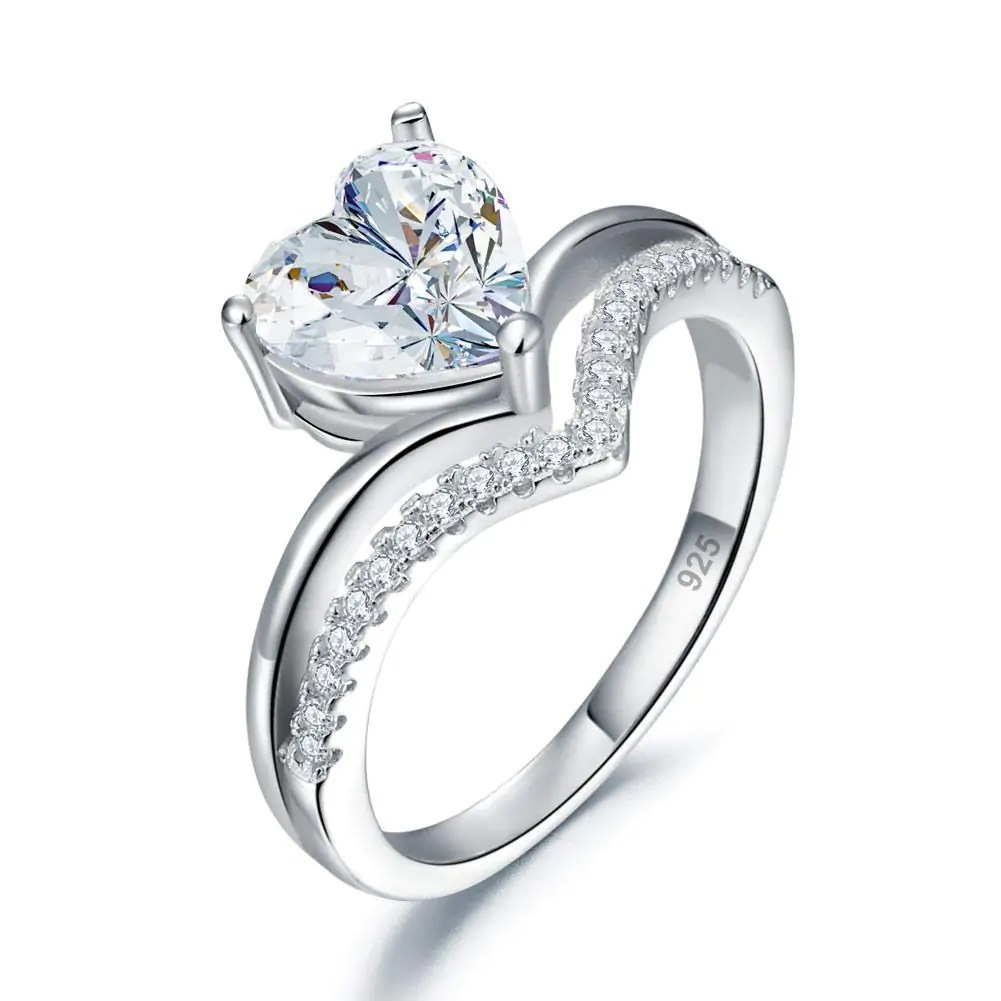2 Carat Heart Cut Created Diamond Ring