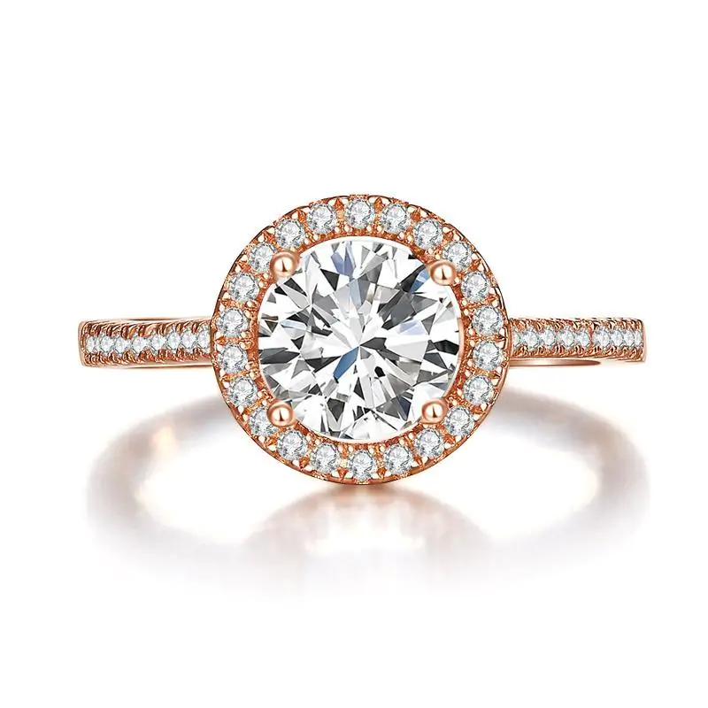 Rose Gold Plated Created Diamond Ring
