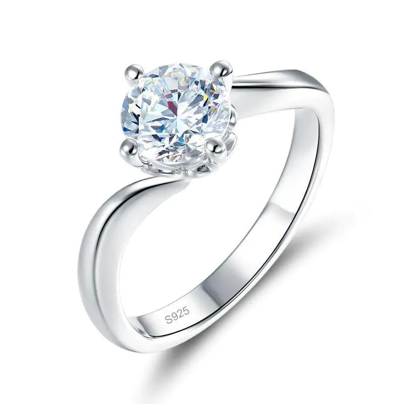 1 Carat Moissanite Diamond Swirl Solitaire Ring - Image 4
