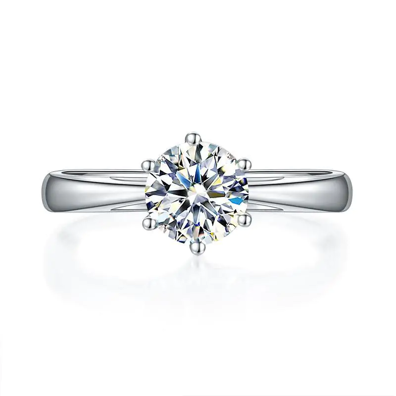 1 Carat Moissanite Diamond Classic 6 Claws Engagement - Image 4