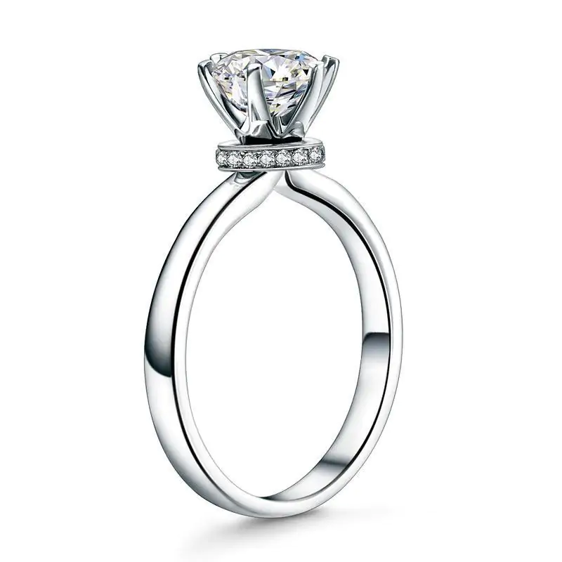 1 Carat Moissanite Diamond 6 Claws Engagement Ring - Image 4