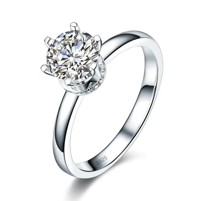 1 Carat Moissanite Diamond 6 Claws Engagement Ring - Image 2