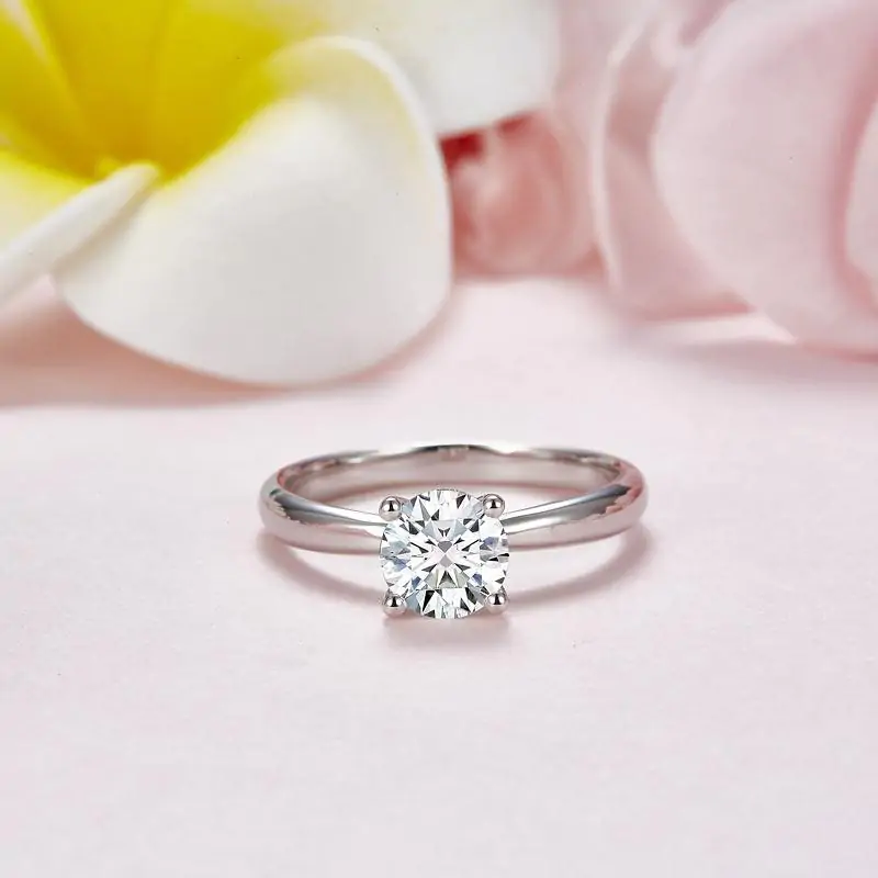 1 Carat Moissanite Diamond Wedding Engagement Ring - Image 5