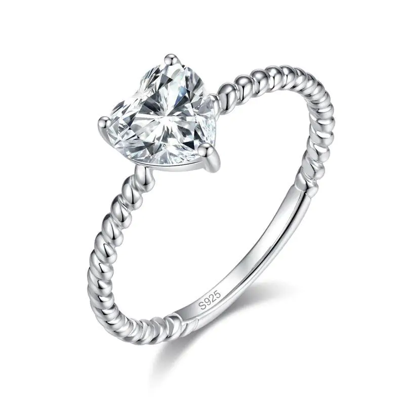 1 Carat Heart Moissanite Diamond Engagement Ring - Image 4