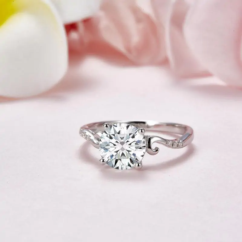 2 Carat Moissanite Diamond (8 mm) Ring - Image 5