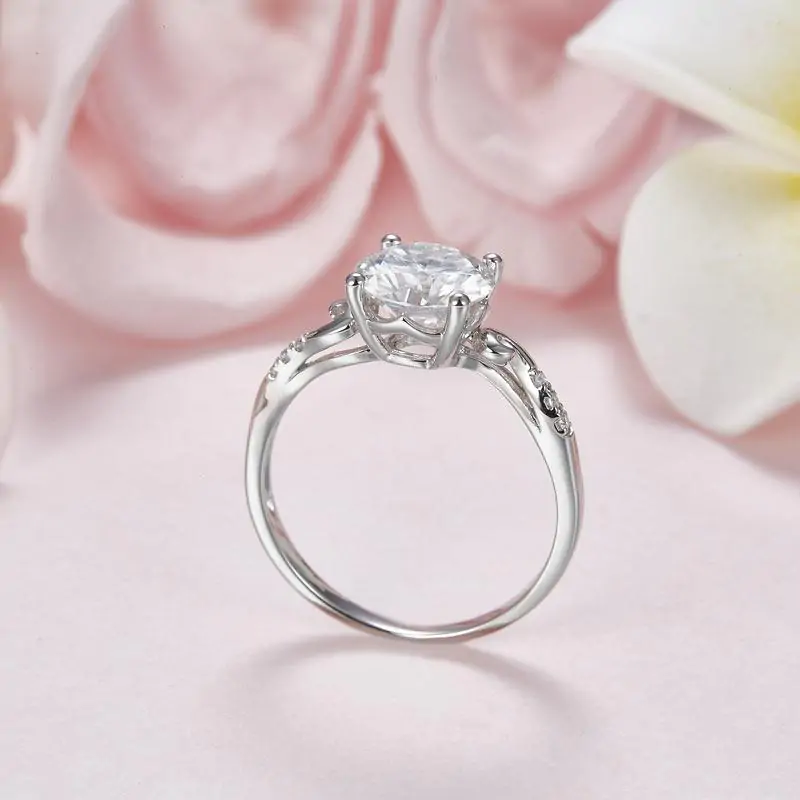 2 Carat Moissanite Diamond (8 mm) Ring - Image 6