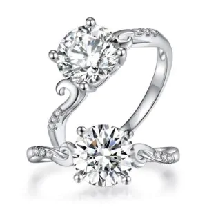 2 Carat Moissanite Diamond (8 mm) Ring