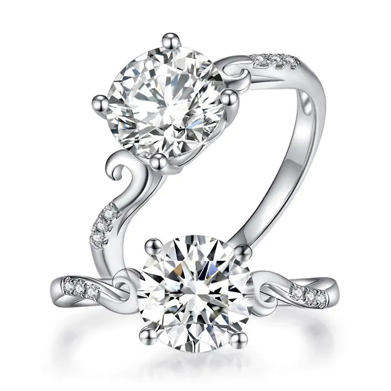 2 Carat Moissanite Diamond (8 mm) Ring