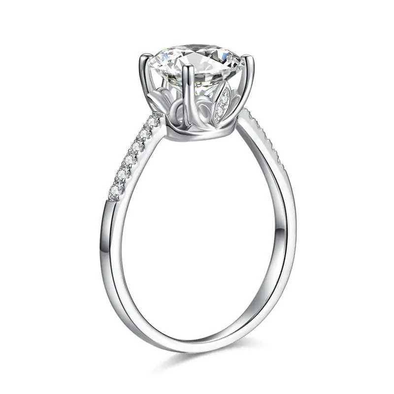 2 Carat Moissanite Diamond (8 mm) Engagement Ring - Image 6