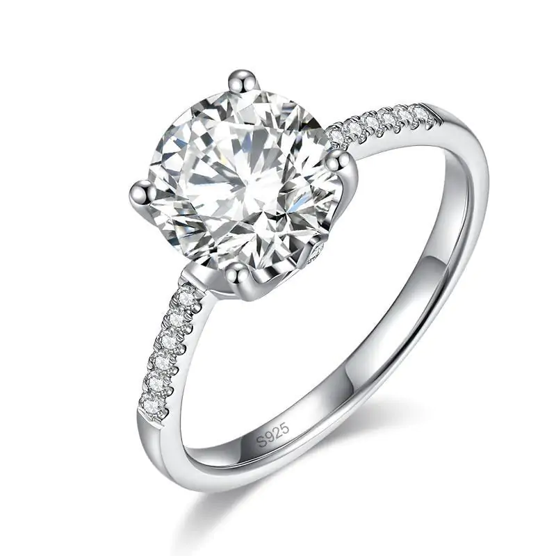 2 Carat Moissanite Diamond (8 mm) Engagement Ring - Image 3
