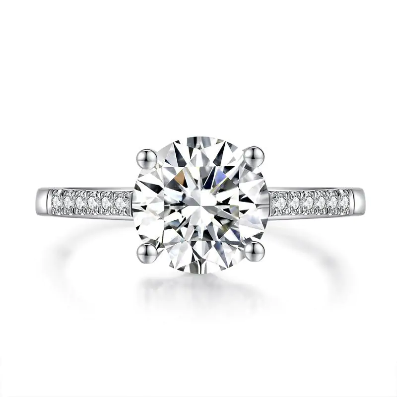 2 Carat Moissanite Diamond (8 mm) Engagement Ring - Image 5