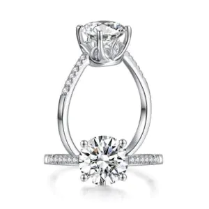 2 Carat Moissanite Diamond (8 mm) Engagement Ring
