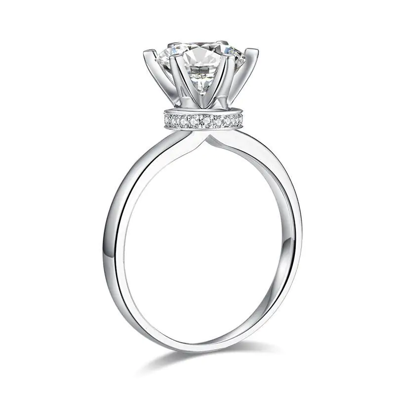 2 Carat Moissanite Diamond (8 mm) 6 Claws Engagement Ring - Image 4