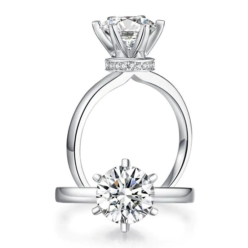 2 Carat Moissanite Diamond (8 mm) 6 Claws Engagement Ring