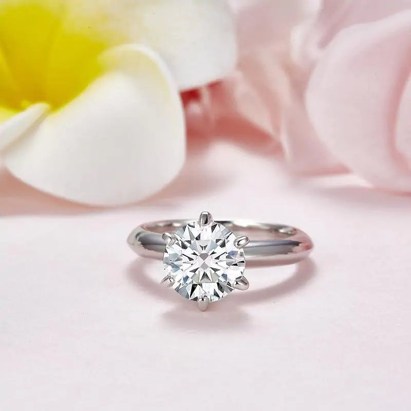 2.5 Carat Moissanite Diamond (9 mm) Ring 6 Claws - Image 6