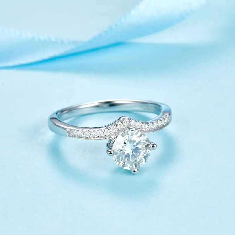1 Carat Moissanite Diamond Engagement Ring - Image 5