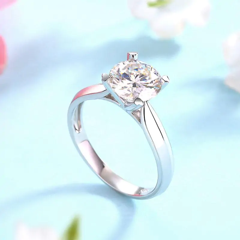 1.5 Carat Moissanite Diamond Ring Heart Shaped Prong - Image 4