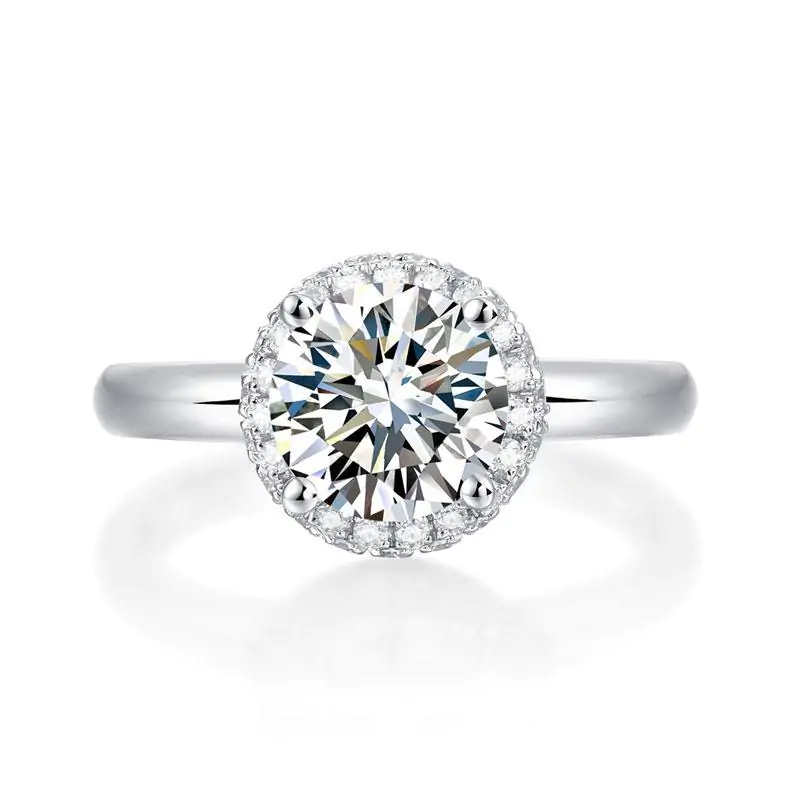 1.5 Carat Moissanite Diamond Ring Halo - Image 2
