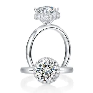1.5 Carat Moissanite Diamond Ring Halo