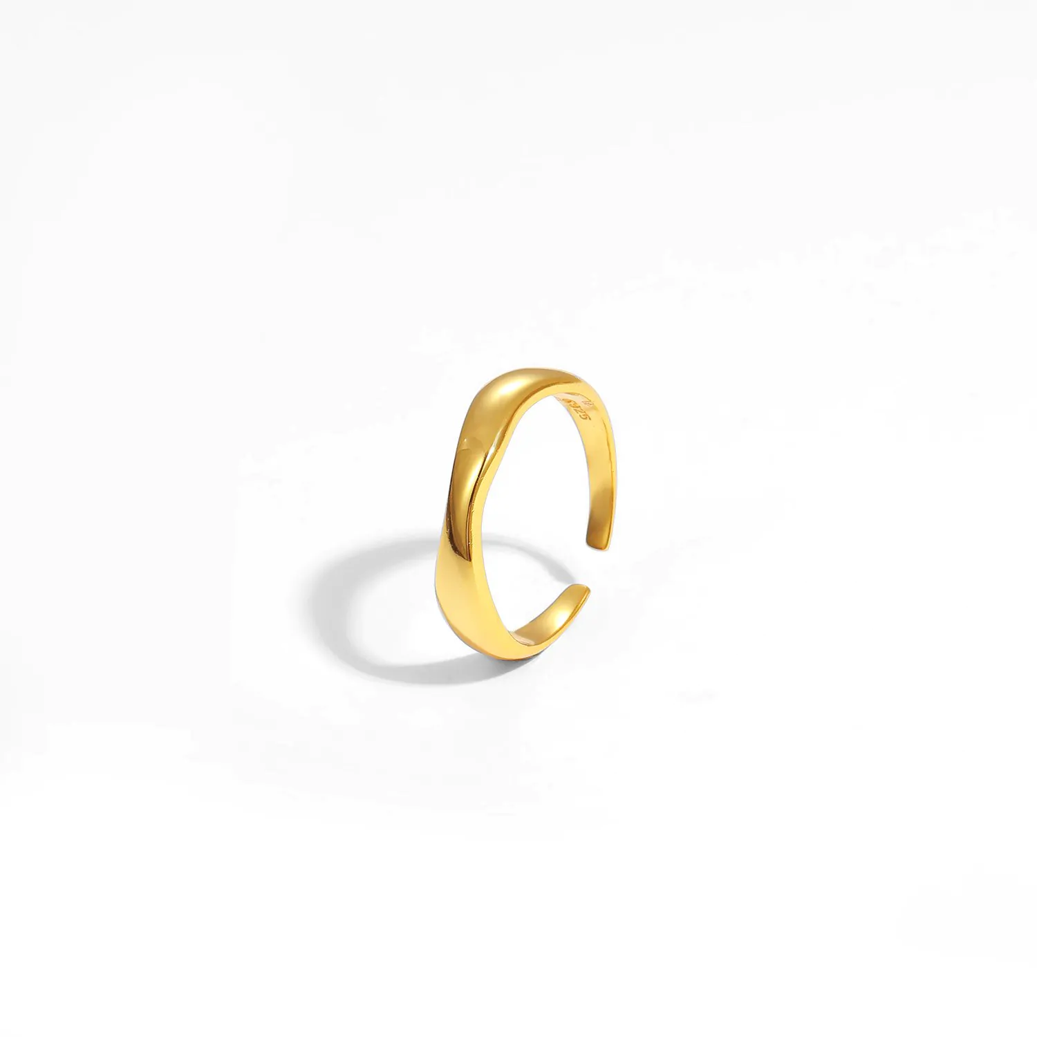 Wave Irregulae 925 Sterling Silver Adjustable Ring